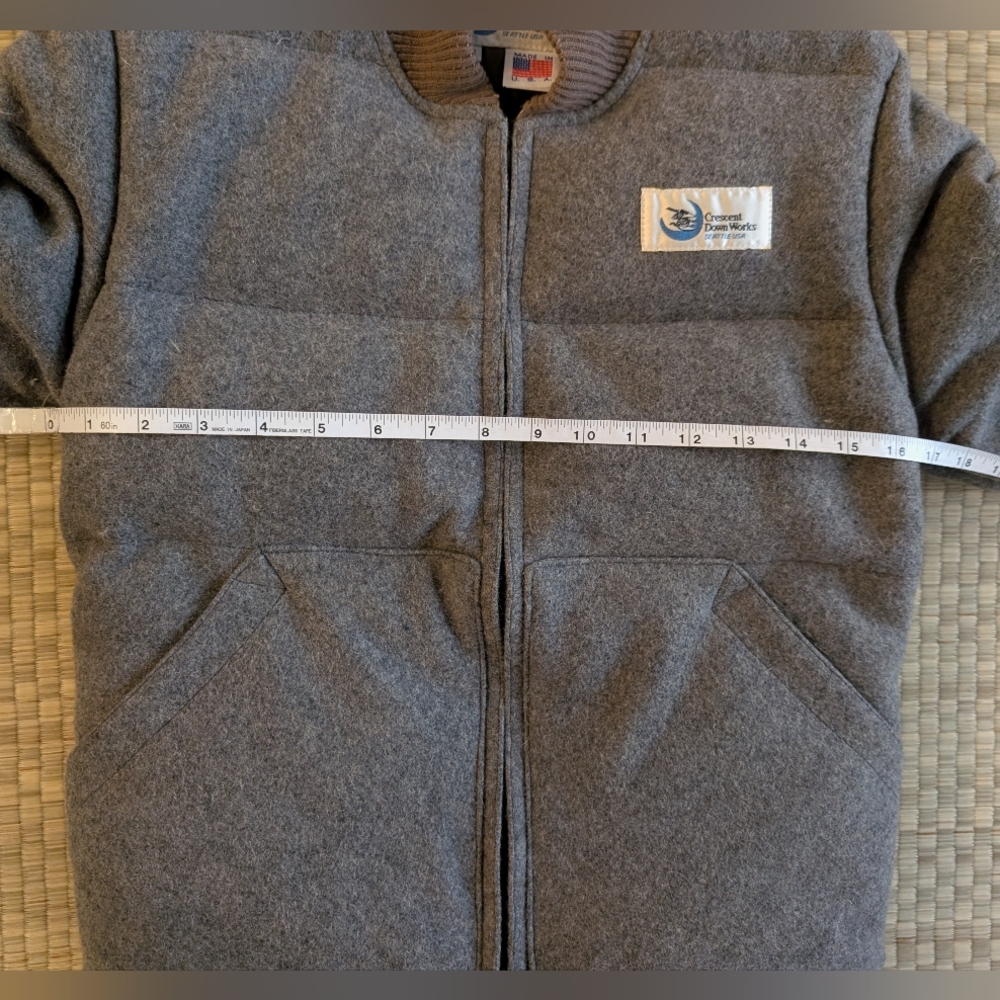 RARE Crescent Down Works Wool Goose Down Bomber Jacket Gray Size XS Made in USA - Picture 6 of 7